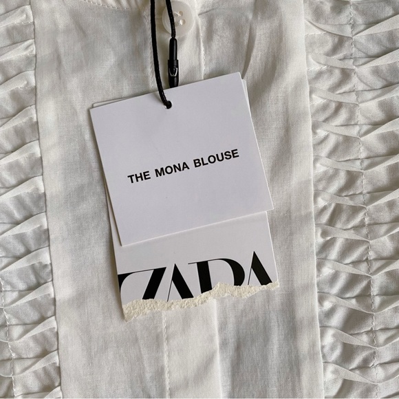 🐚 ZARA IVORY PRRFORATED THE MONA BLOUSE! - Picture 13 of 16